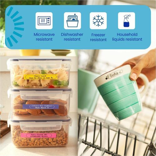 Ruban d'étiquettes bleu sur bleu clair Brother P-touch BTAG-L33 - Largeur 15/32" (12 mm) x