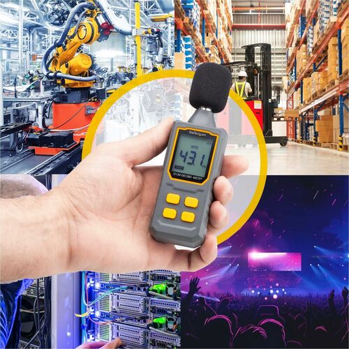 Medidor de sonido digital portátil StarTech.com con pantalla LCD grande y lectura de nivel de ruido/decibeles