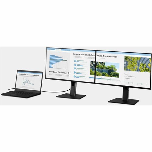 Moniteur ergonomique IPS 1440p avec station d'accueil 100 W USB-C RJ45 en guirlande