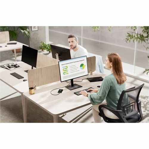 Moniteur ergonomique IPS 1440p avec station d'accueil 100 W USB-C RJ45 en guirlande