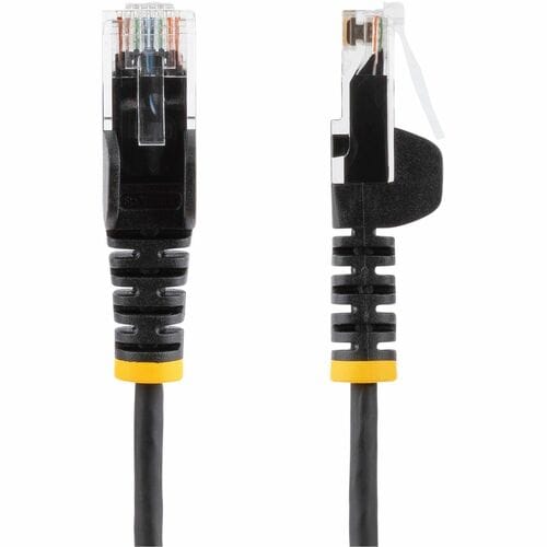 StarTech.com Cable Ethernet CAT6 delgado negro de 1,2 m, RJ45 delgado sin enganches, UTP, LSZH,