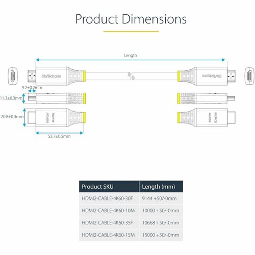 Câble HDMI actif haute vitesse StarTech.com de 10,6 m