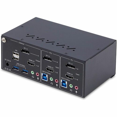 CONMUTADOR KVM DE 2 PUERTOS PARA DOS MONITORES DISPLAYPORT + HDMI 4K 60HZ