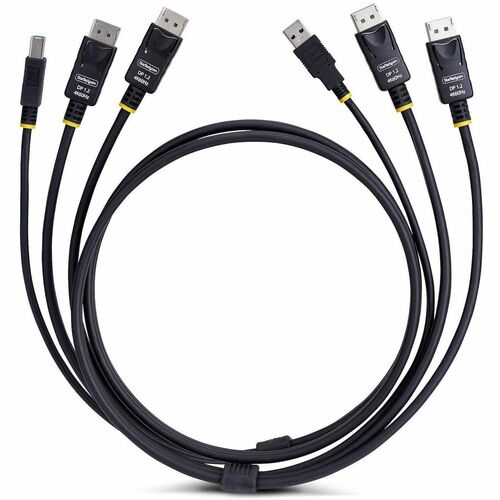 Cable KVM StarTech.com de 1,8 m (6 pies) con dos DisplayPort y USB de 5 Gbps, hasta 4K 60 Hz, DP y EE. UU.