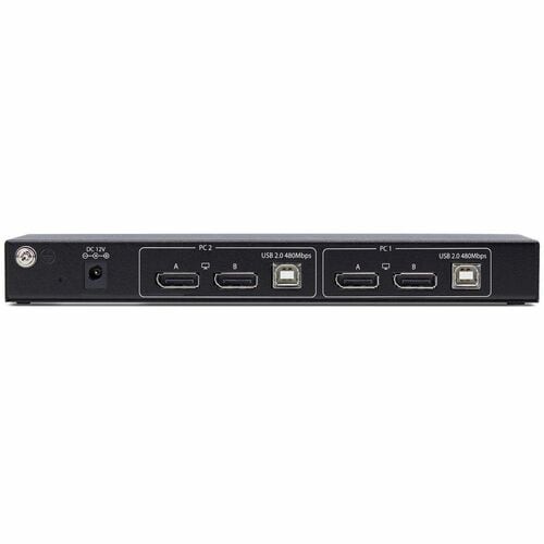 MATRIZ DE VIDEO KVM DP DE 2 PUERTOS CON DOS MONITORIZADORES Y DOBLE VISTA 4K 60HZ