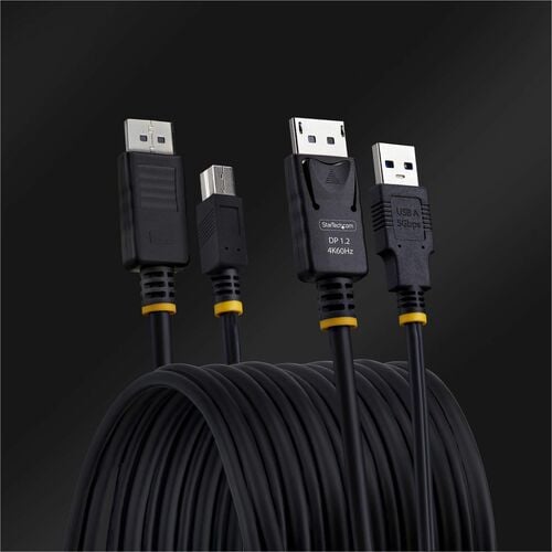Cable KVM DisplayPort y USB de 5 Gbps de StarTech.com de 3 m (10 pies), hasta 4K 60 Hz, conector combinado DP y USB