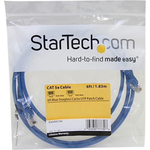 Cable de conexión UTP Cat5e sin enganches de 1,8 m de StarTech.com