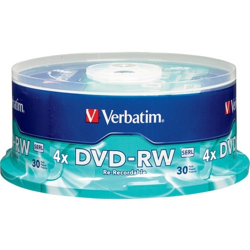 DVD-RW Verbatim 4,7 Go 4X avec surface de marque - 30 pack