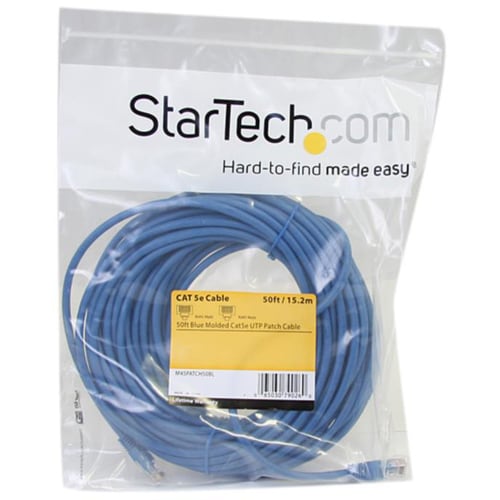 Cable de conexión UTP Cat5e moldeado azul de 2 pies de StarTech.com