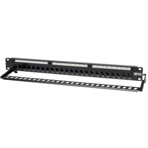 Tripp Lite 24-Port Cat5e Cat5 Feedthrough Patch Panel Rackmount 1URM RJ45 Ethern