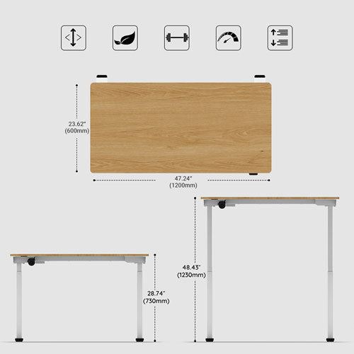 ERGOPIXEL SERIE ALTURA LEGGERO ESCRITORIO DE ALTURA AJUSTABLE BAMBÚ/BLANCO