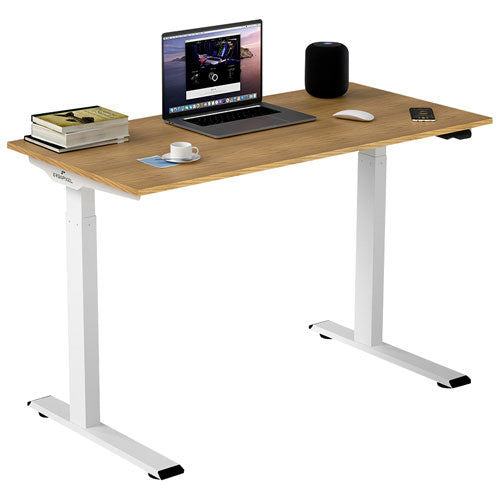 ERGOPIXEL SERIE ALTURA LEGGERO ESCRITORIO DE ALTURA AJUSTABLE BAMBÚ/BLANCO