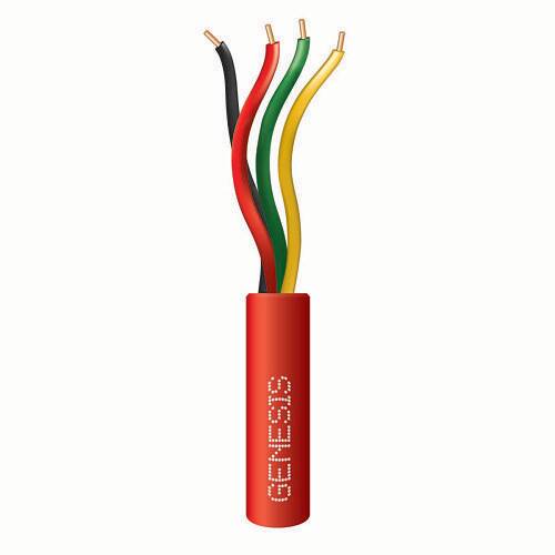 Genesis 22/4 Quad Solid Alarm Station Wire 1000FT 304.8m Box CMR FT4, Red (GEN-21031104)