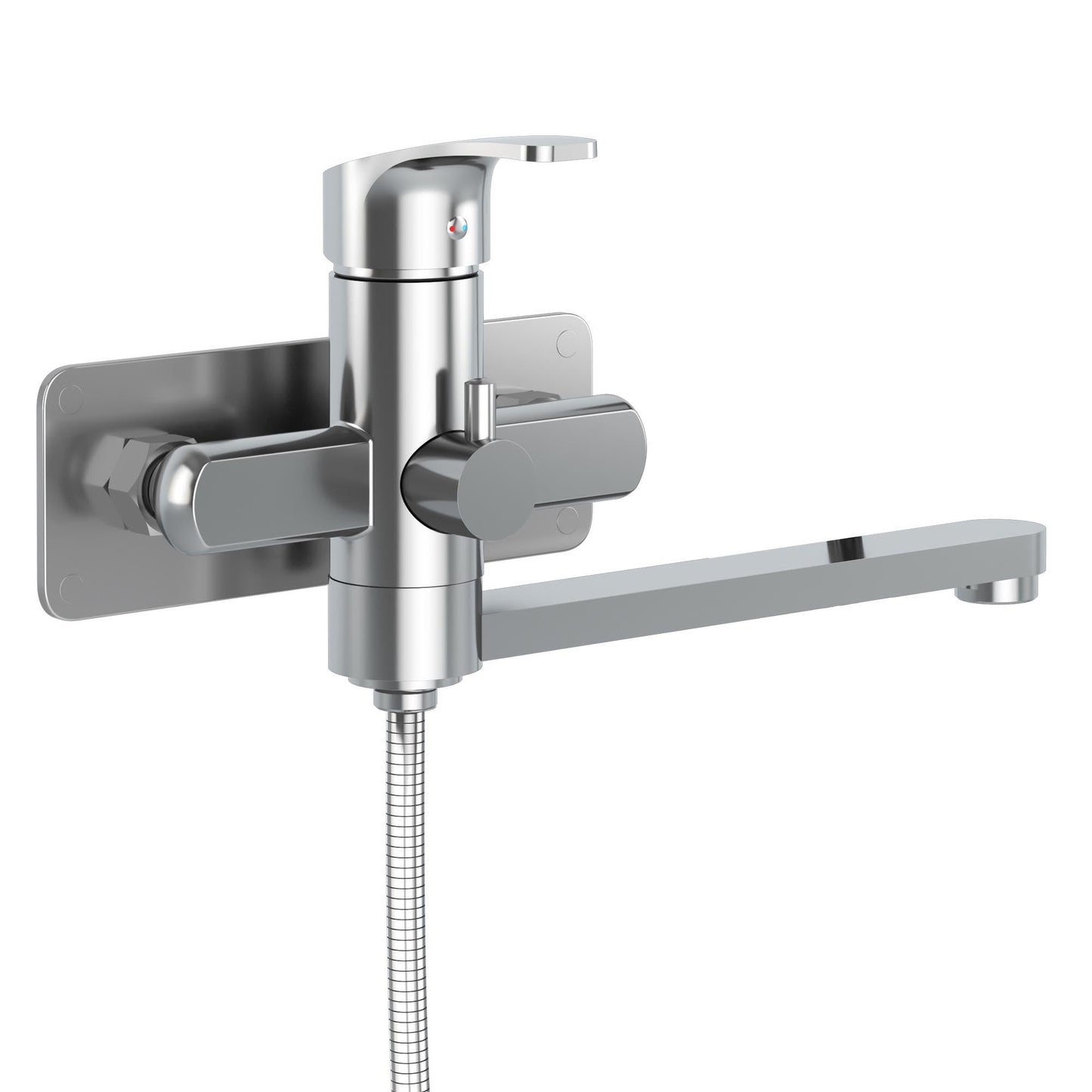 Pulse Niagara Wall Mounted Tub Filler with Pivoting Arm Spout and Hand Wand