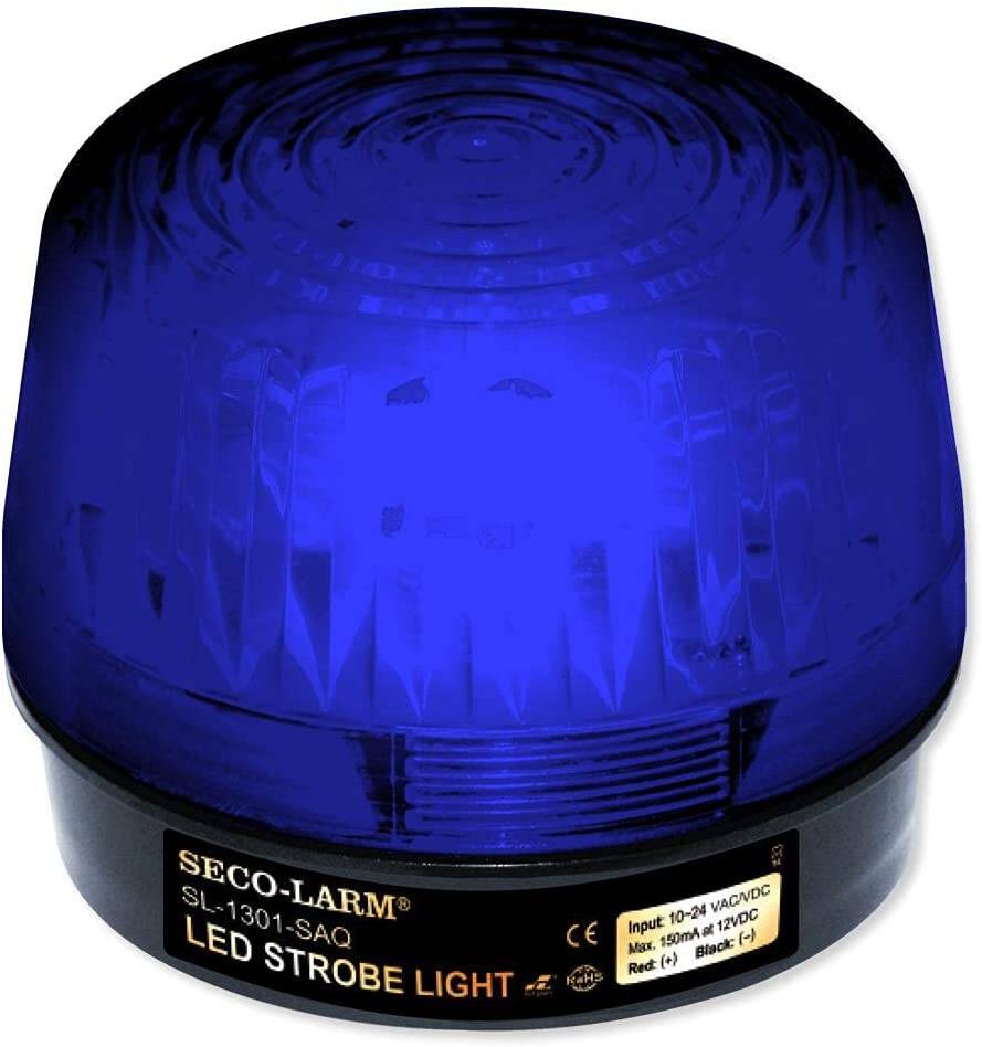 Seco-Larm LED Strobe Light with Adjustable Speed and Pattern, Blue (SL-1301-BAQ-B)