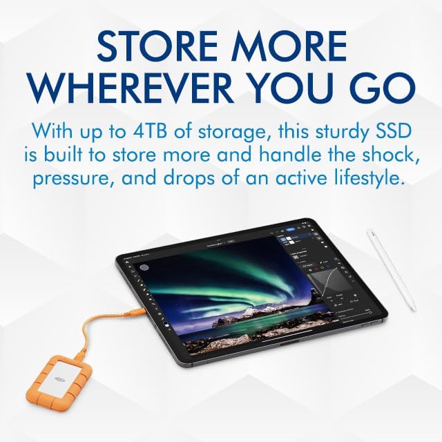 Disque SSD LACIE RUGGED MINI 1 To USB 3.2 GEN 2X2 2,5 pouces