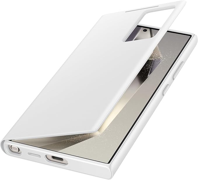 Étui portefeuille Smart View pour Samsung (E1) blanc