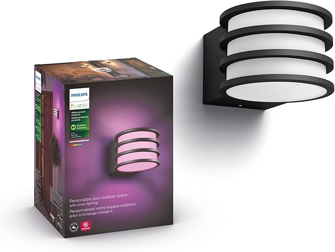 1 lanterne murale LED HUE LUCCA 9,5 W noire