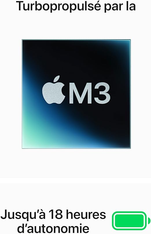 FR Apple 2024 MacBook Air 15-inch Laptop Apple M3 - 16GB RAM, 256 GB SSD Space Grey French