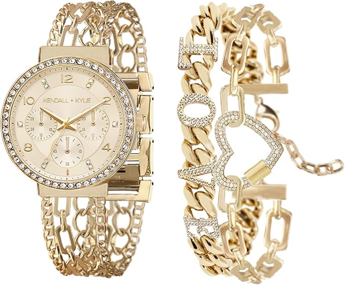 Montre et bracelet Kendal + Kylie d'American Exchange Time, or