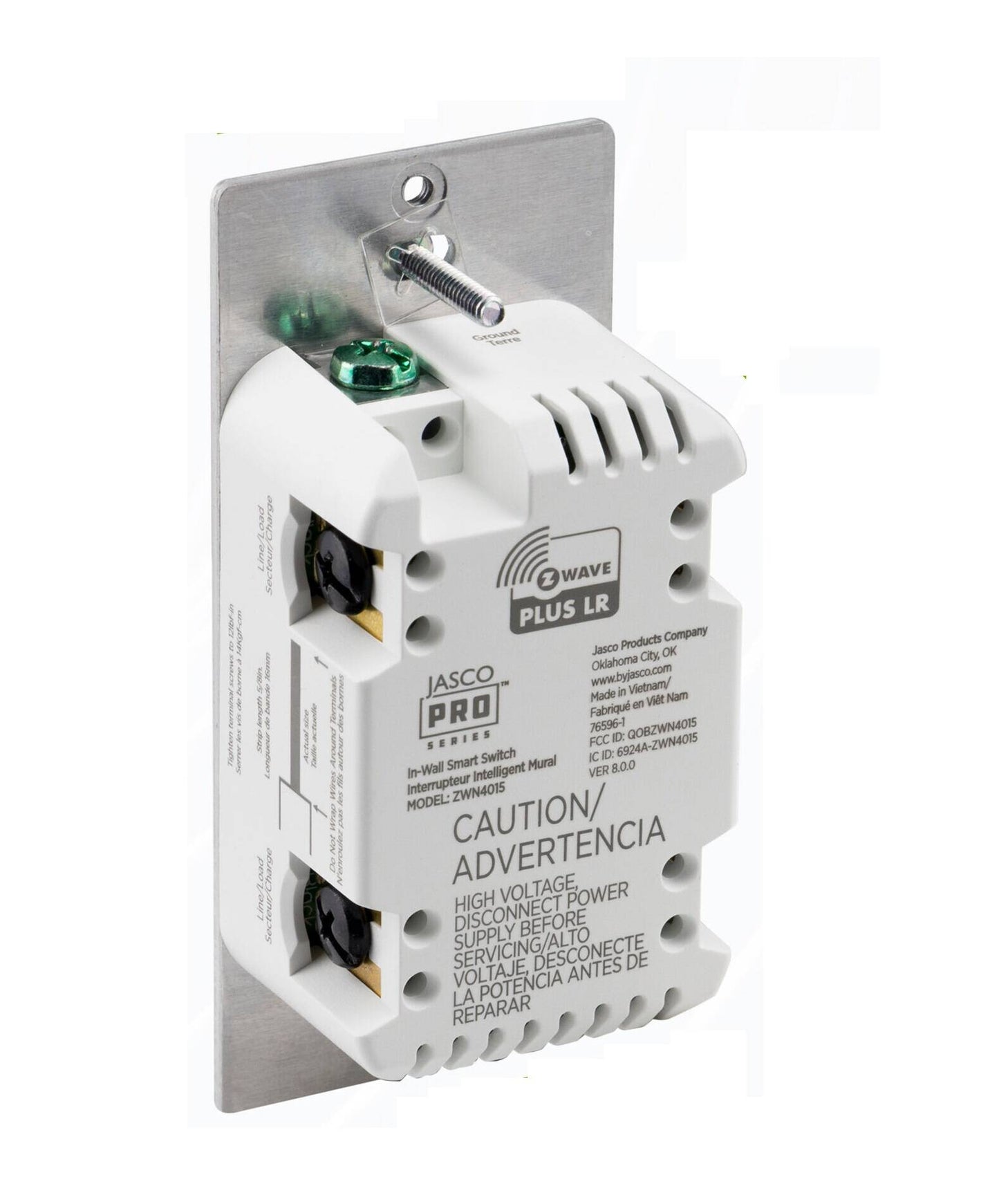 JascoPro ZWave Plus 800 Series InWall Smart Switch with QuickFit and SimpleWire (76596)