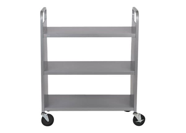 Chariot utilitaire/bibliothèque Bretford à 3 étagères plates et double face