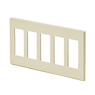 Leviton Screwless Decora Wallplate 5 Gang Light Almond (80321-ST)