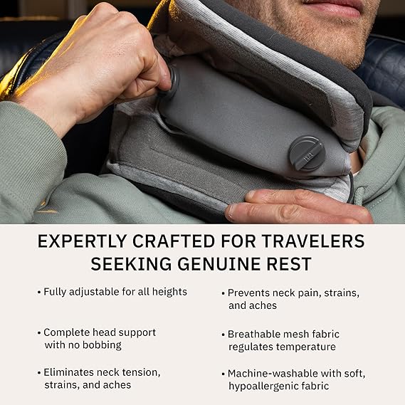 Almohada de viaje para el cuello de color carbón