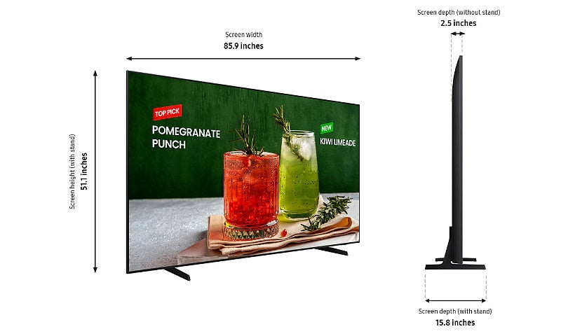 98 pouces 60 Hz D-LED 3 côtés sans cadre HDMI (3) WIFI 5