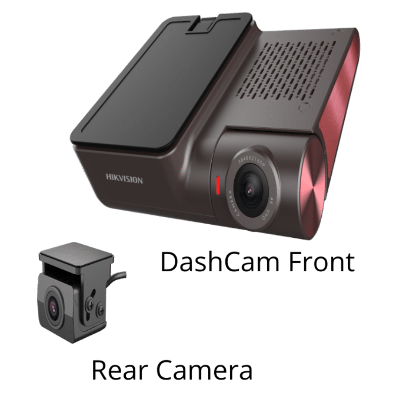 Cámara de salpicadero Hikvision 4K con cámara frontal y trasera, GPS, sensor G, wifi, comandos de voz y pantalla táctil (AE-DC8322-G2PRO)