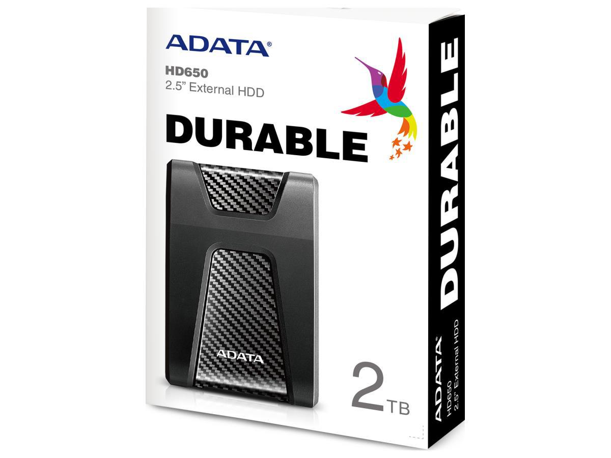 Disco duro Adata Durable Hdd650 de 2 TB, color negro