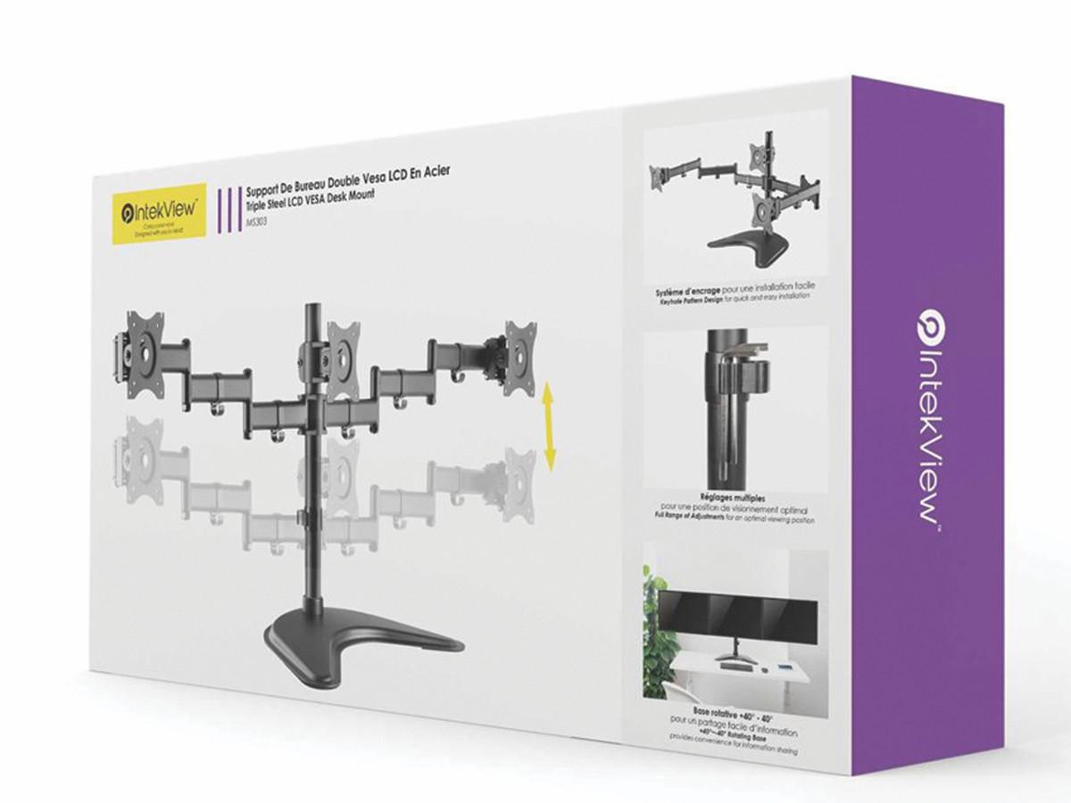 Nu-Tone Intekview Freestanding Triple Monitor Stand