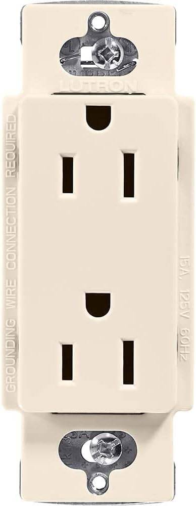 Lutron Claro Duplex Receptacle 15 Amp, Light Almond (CAR-15-LA)