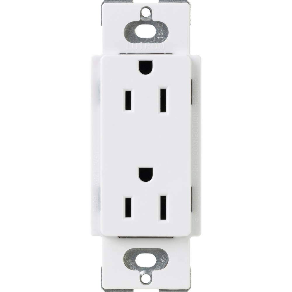 Lutron Claro Duplex Receptacle 15 Amp, White (CAR-15-WH)