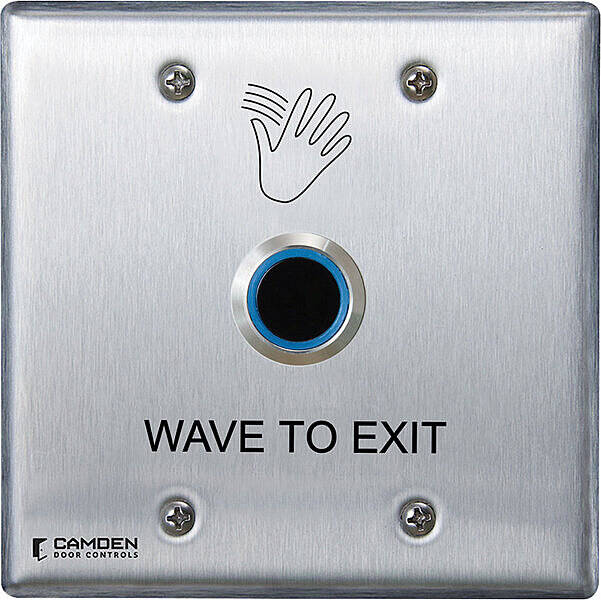Camden ValueWave Touchless Switch, Double Gang,Wave to Exit, Blue/Green Illum (CM-222/46W)