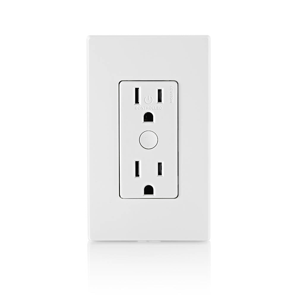Leviton Decora Smart 2nd Generation WiFi Wall Receptacle, White (D215R-1BW)