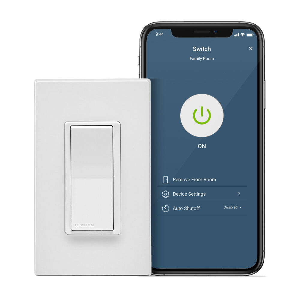 Leviton Decora Smart 2nd Gen WiFi Switch works with Alexa,Google,HomeKit,Matter (D215S-1BW)