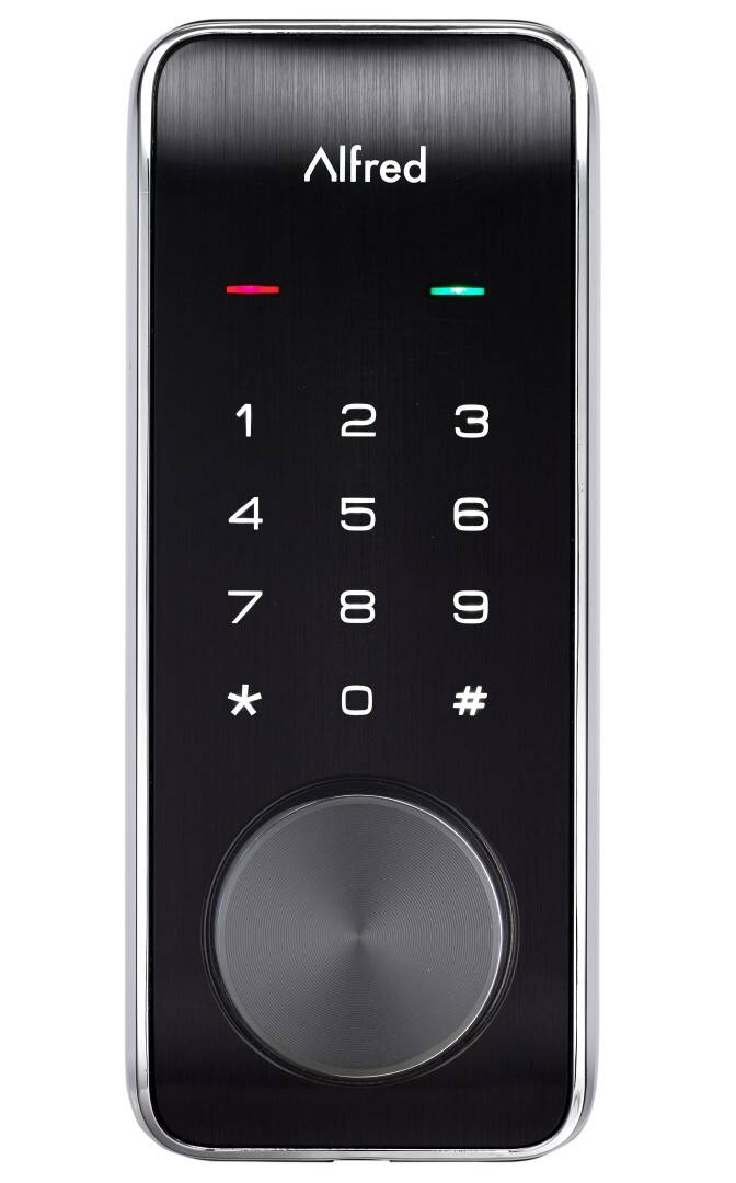 Serrure intelligente Alfred DB2 avec Bluetooth, clé, chrome (DB2-B-CR)