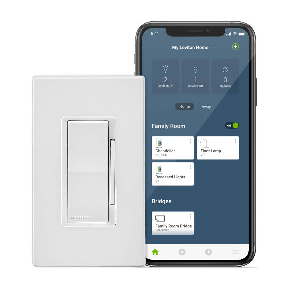 Leviton Decora Smart WiFi No Neutral Dimmer (MLWSB-1BW Bridge Required) (DN6HD-1BW)