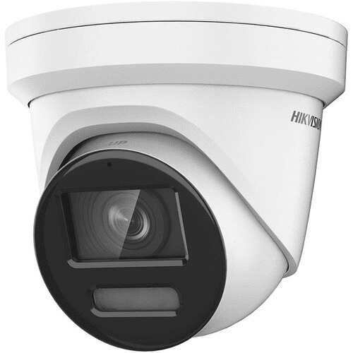 Hikvision 8MP ColorVu Fixed Turret Network Camera, Mic, 2.8MM, White (DS-2CD2387G2-LU)