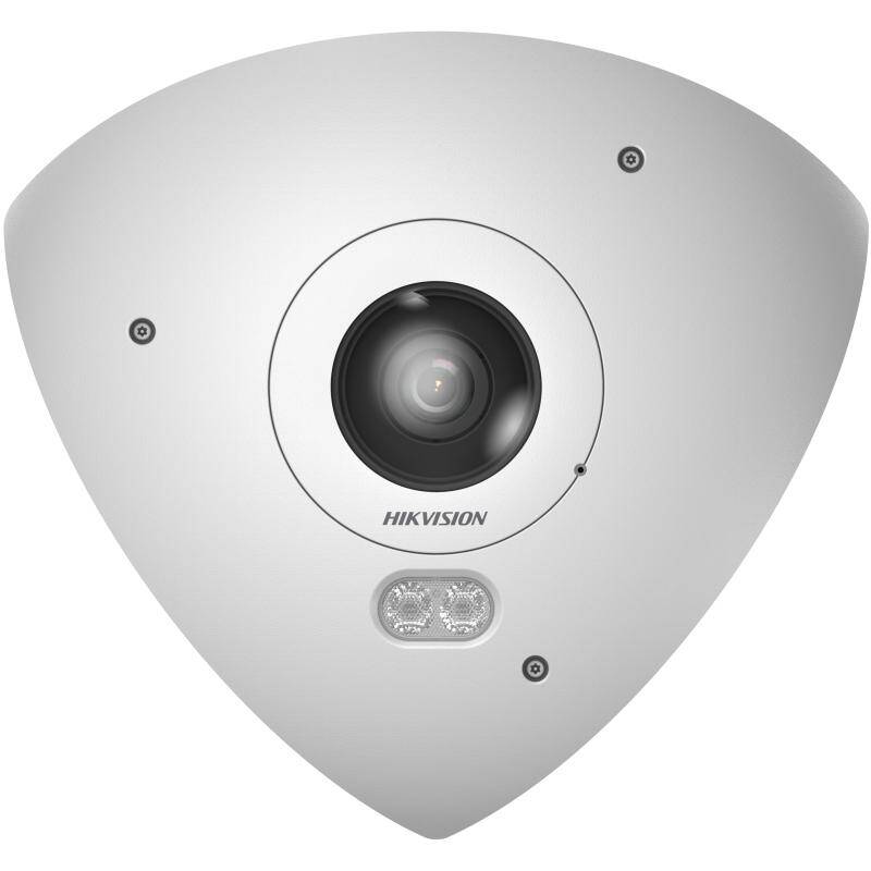 Hikvision IP Network Fisheye Corner Camera, Mic, IK10+, 4MP, 2mm, White (DS-2CD6W45G0-IVS(2MM))