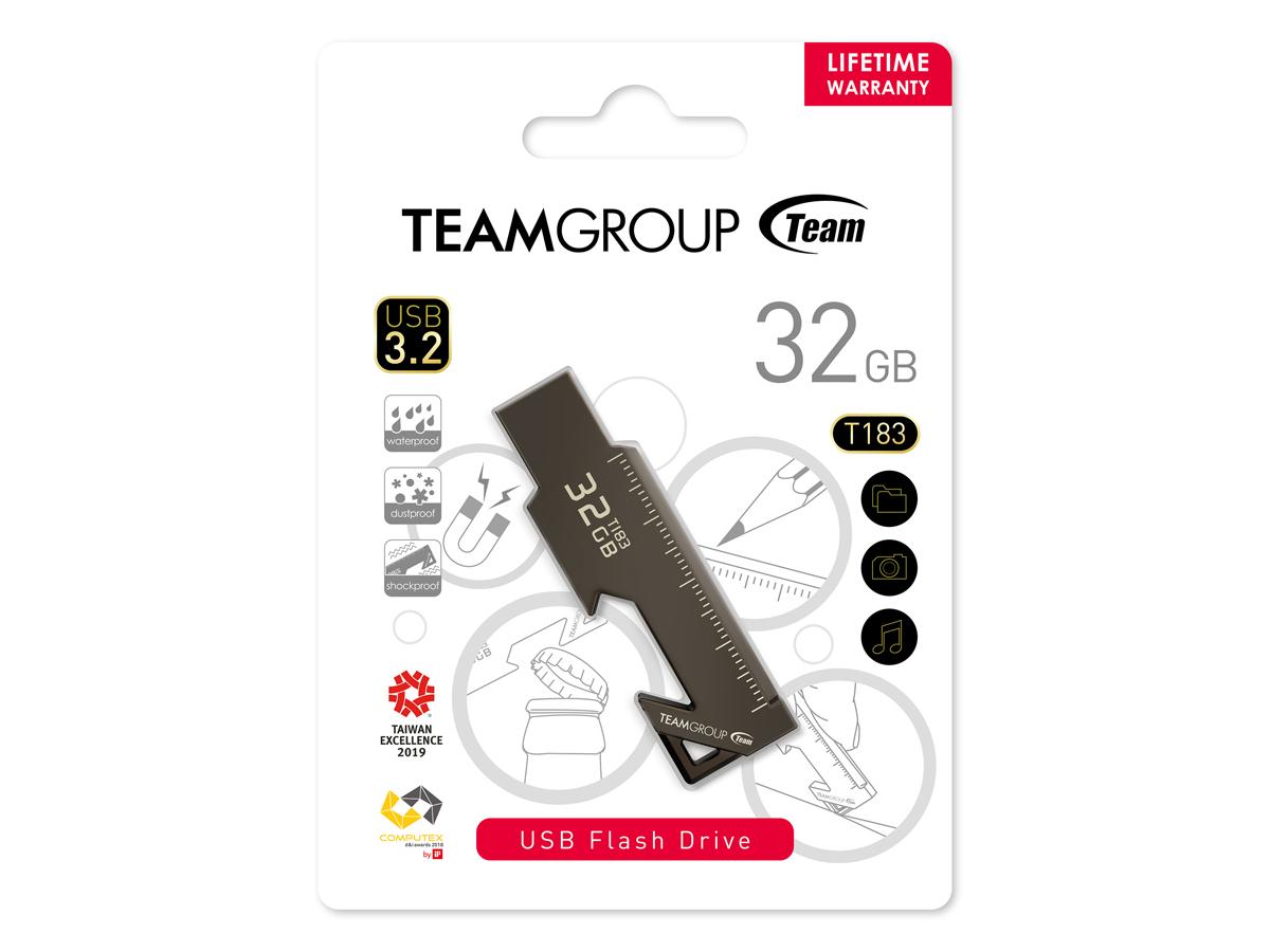 Unidad de disco duro Team T183 3.2 de 32 GB, color níquel negro, para venta minorista