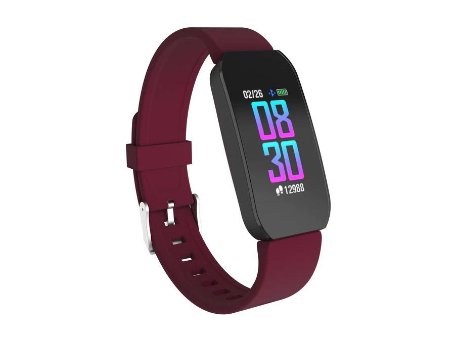 American Exchange Time Itouch Active Fitness Tracker : Burdundy Strap