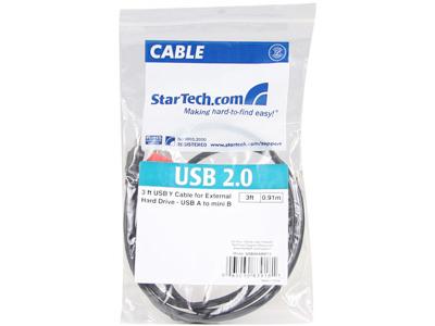 Cable USB en Y de 90 cm para disco duro externo (USB A a USB M) de Startech.com