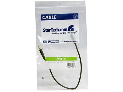 Cable de audio Startech.Com de 3,5 mm (1 pie) (0,3 m) - Cable de audio delgado de 3,5 mm