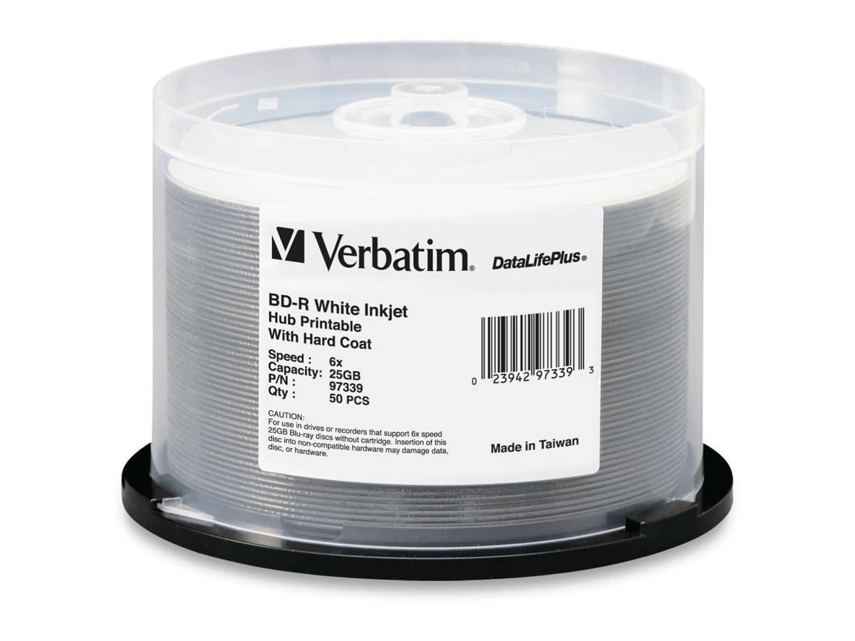 Concentrador de datos Bd-R de 25 Gb y 6X para inyección de tinta, paquete de 50 unidades