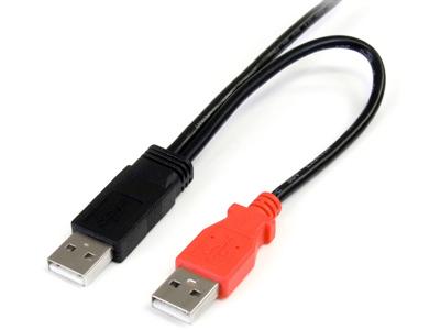 Cable USB Y de 30 cm para disco duro externo Startech.Com - Doble USB A