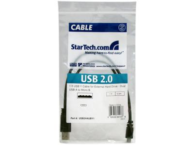 Cable USB Y de 30 cm para disco duro externo Startech.Com - Doble USB A