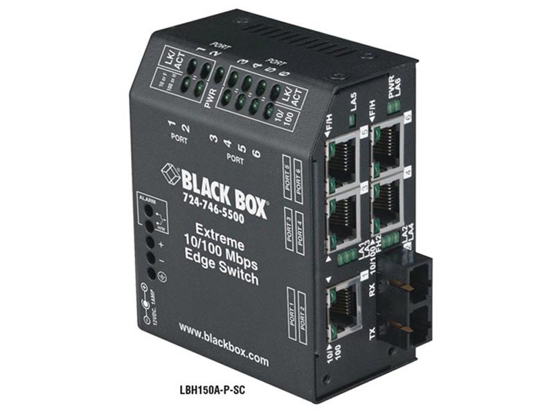 Conmutador Ethernet rápido industrial de 6 puertos Black Box Corp E