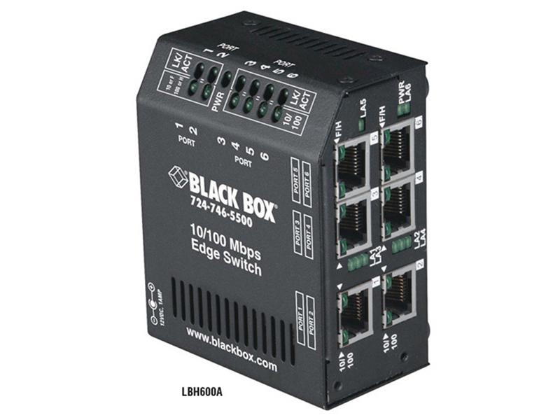 Conmutador Ethernet rápido industrial de 6 puertos Black Box Corp E
